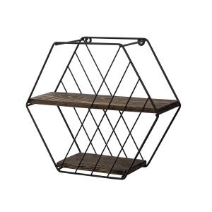 Rafturi perete, Minimal Space, UnicUtil, 44 x 40 x 15 cm, Negru Nuc Inchis - Img 2