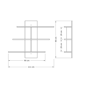 Rafturi perete, Solid Base, UnicUtil, 111 x 90 x 20 cm, Alb - Img 3