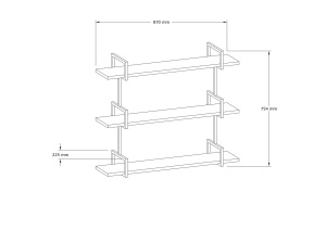 Rafturi perete, Timeless Design, UnicUtil, 87 x 76 x 22 cm, Nuc - Img 3