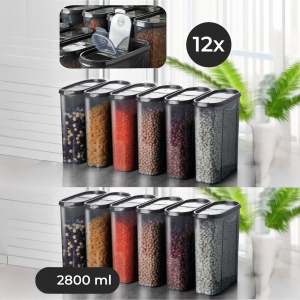Set 12 recipiente alimentare , UnicUtil, Modern Versatile, Antracit - Img 1