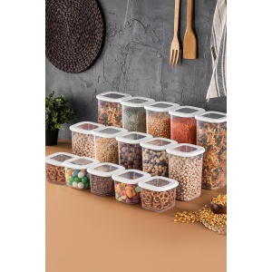 Set 15 recipiente alimentare , UnicUtil, Compact Spacious, Alb - Img 4