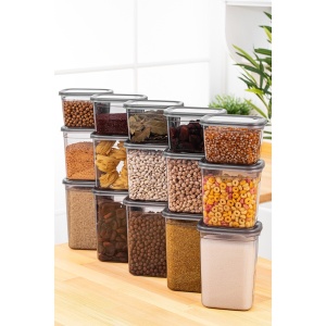 Set 15 recipiente alimentare , UnicUtil, Lightweight Sturdy, Antracit - Img 1