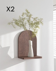 Set 2 Rafturi perete, Rustic Form, UnicUtil, 16 x 26 x 9 cm, Nuc - Img 3