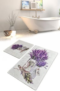 Set covorase baie 2 piese, Sophisticated Texture, UnicUtil, Multicolor - Img 1