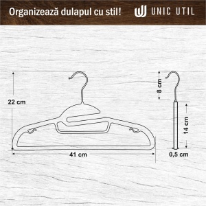 Umeraș din plastic cu margini antialunecare, Gri, 1 bucata - Img 7