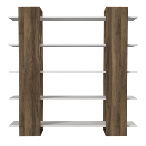 Biblioteca, Element Fusion, UnicUtil, 120 x 19.5 x 120 cm, Alb-Maro, UUBIB12 - Img 6