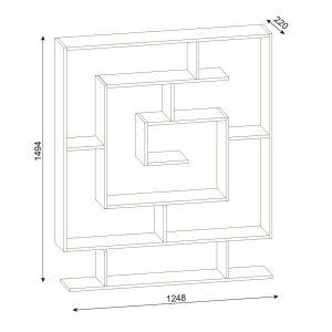 Biblioteca, Geo Labyrinth, UnicUtil, 124.8 x 22 x 149.4 cm, Alb - Img 2