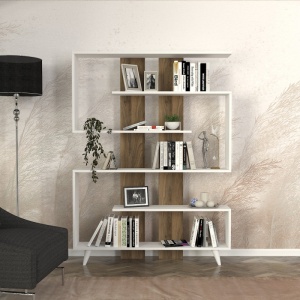 Bibliotecă, Rain Bookcase, UnicUtil, Alb-Maro