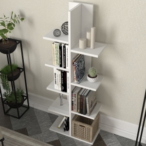 Biblioteca, Vertical Grace, UnicUtil, 45 x 21,4 x 112,8 cm, Alb, UUBIB17 - Img 3