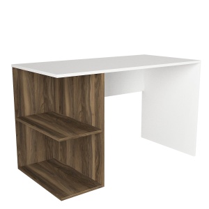 Birou, Compact Edge, UnicUtil, 120 x 60 x 75 cm, Alb și Maro, UUDESK17 - Img 5