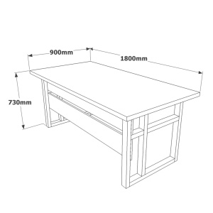Birou de studiu, Mn01 Ba, UnicUtil, Nuc, Lățime: 180 cm, Înălțime: 73 cm, Adâncime: 90 cm - Img 5