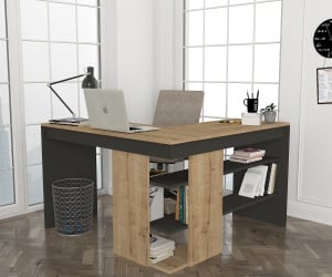 Birou Multifuncțional, Modern Workspace, UnicUtil, 120 x 45 x 73.8 cm, Bardolino-Antracit, UUDESK05 - Img 1