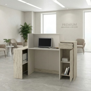 Birou recepție, Dayana Front Desk, UnicUtil, Travertin-Crem, 150 cm - Img 6
