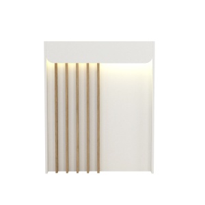 Birou recepție Karibu din pal melaminat, culoare Alb cu iluminare LED, modern și sofisticat, 90 x 40 x 110.3 cm - Img 7