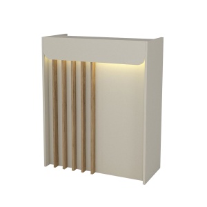 Birou recepție Karibu din pal melaminat, culoare Sandstone - Crem Nisipiu cu iluminare LED – modern și sofisticat, 90 x 40 x 110.3 cm - Img 8