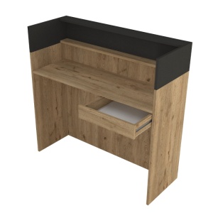 Birou recepție, Wilko LED Front Desk, UnicUtil, Bej-Gri, 110 cm - Img 6