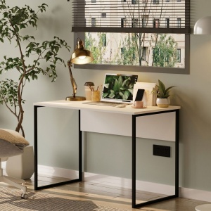Birou UnicUtil Alb - Negru 110 x 58.5 x 73 cm