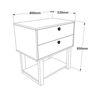 Comoda cu sertare UnicUtil Nuc - Gri Antracit 80 x 52 x 85 cm - Img 5