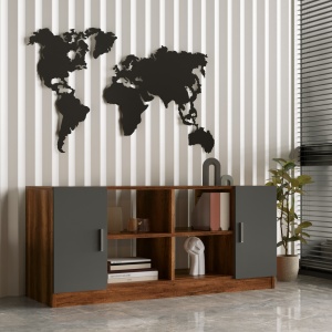 Comoda joasa UnicUtil Nuc - Gri Antracit 139.8 x 46.3 x 61.8 cm