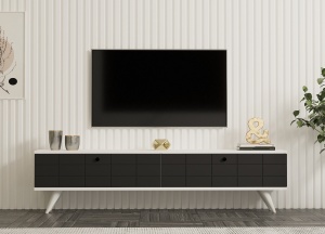 Comoda TV, Alberi Anthracite, UnicUtil, Antracit-Alb, Lățime: 160 cm, Înălțime: 35 cm, Adâncime: 25 cm - Img 6