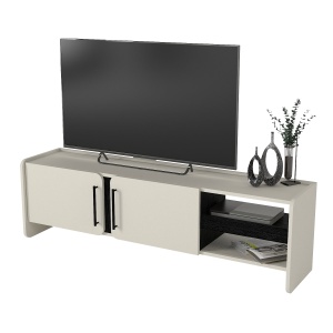 Comoda TV, Simple Form, UnicUtil, Crem-Negru - Img 7
