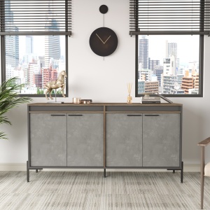Comoda UnicUtil Nuc - Gri 184 x 44.5 x 91.6 cm - Img 2
