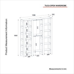 Dulap dressing, Tulca City White, UnicUtil, Alb, Lățime: 158,6 cm, Înălțime: 180 cm, Adâncime: 33,2 cm - Img 10