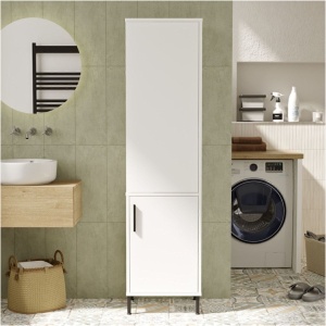 Dulap multifuncțional Alb 45x35.5x173.6 cm, PAL melaminat, Wilma 1, UnicUtilY - Img 3
