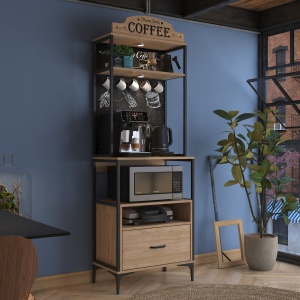 Dulap multifuncțional, Je154 3130, UnicUtil, Nuc, Lățime: 70 cm, Înălțime: 206,8 cm, Adâncime: 40 cm - Img 3