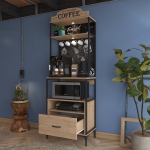 Dulap multifuncțional, Je154 3130, UnicUtil, Nuc, Lățime: 70 cm, Înălțime: 206,8 cm, Adâncime: 40 cm - Img 6