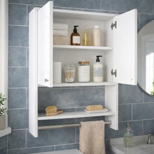 Dulap Organizator pentru Baie UnicUtil, 59 x 20 x 90 cm, Alb - Img 5