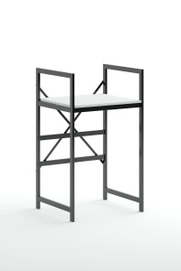 Dulap pentru mașina de spălat, C7 White, UnicUtil, Alb-Negru, Lățime: 70 cm, Înălțime: 116 cm, Adâncime: 60 cm - Img 2