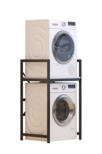 Dulap pentru mașina de spălat, C7 White, UnicUtil, Alb-Negru, Lățime: 70 cm, Înălțime: 116 cm, Adâncime: 60 cm - Img 6