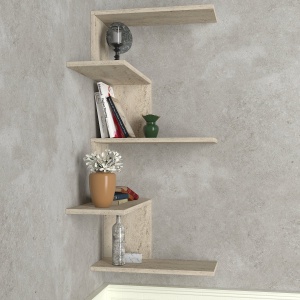 Etajera De Perete, Modern Twist, UnicUtil, 51.5 x 51.5 x 109 cm, Crem, UUETA43 - Img 2