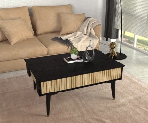 Masa de Cafea Contrast Lux, UnicUtil, 90 x 60 x 38, Natur-Negru