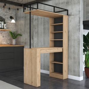 Masă de sufragerie, Ja117 3173, UnicUtil, Nuc-Negru, Lățime: 120 cm, Înălțime: 198,8 cm, Adâncime: 55,6 cm - Img 9