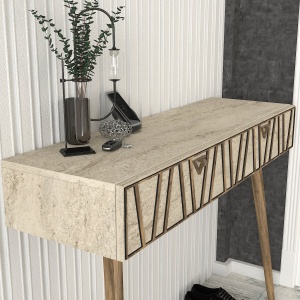 Masa Decor Hol, Geo Prism, UnicUtil, 120 x 35 x 89.3 cm, Crem - Img 4