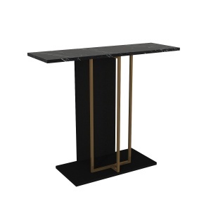 Masă decorativă Brandy din pal melaminat finisaj Black Marble – rafinament pentru decor contemporan, 90 x 29.6 x 76.8 cm - Img 8