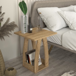 Măsuță de cafea Deros din pal melaminat, design compact și modern pentru spații elegante, 45 x 45 x 56 cm
