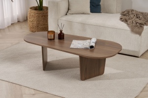 Măsuţă de cafea, Ovalis Walnut, UnicUtil, Nuc, Lățime: 130 cm, Înălțime: 40 cm, Adâncime: 65 cm - Img 2
