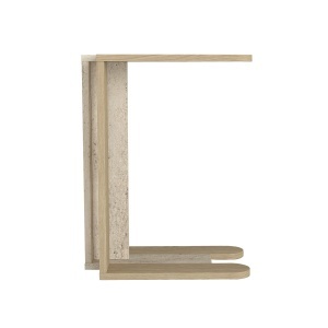 Măsuță laterală Maysa din pal melaminat finisaj travertin, compactă și practică pentru decor modern, 45 x 30 x 58.6 cm - Img 9