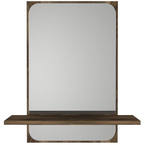 Oglinda de Perete, Walnut Frame, UnicUtil, 60 x 12 x 70 cm, Maro - Img 3