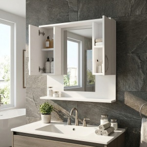 Organizator Baie, Modern Utility, UnicUtil, 80 x 14.5 x 83 cm, Alb - Img 3