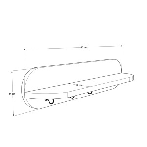 Raft de perete Rattan 60x11x14 cm, PAL melaminat — Novion 2, UnicUtilY - Img 5
