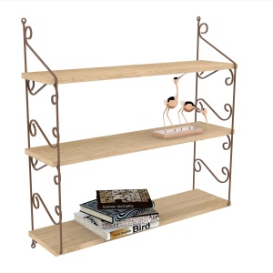 Raft de perete, Seramoni 3, UnicUtil, Stejar, Lățime: 72 cm, Înălțime: 80 cm, Adâncime: 20 cm - Img 2
