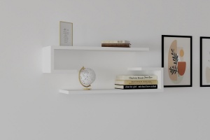 Rafturi perete, Classic Form, UnicUtil, 60 x 15 x 19 cm, Alb - Img 1