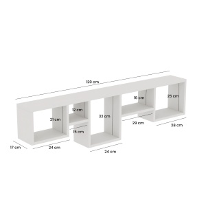 Rafturi perete, Classic Shelf, UnicUtil, 120 x 32 x 17 cm, Alb - Img 4