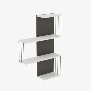 Rafturi perete, Elegant Build, UnicUtil, 64 x 96 x 19 cm, Alb Gri - Img 2