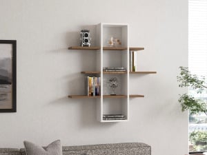 Rafturi perete, Elegant Build, UnicUtil, 96 x 101 x 19 cm, Nuc Alb - Img 1