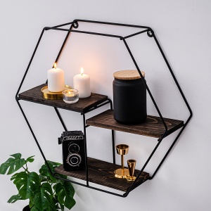 Rafturi perete, Simple Shelf, UnicUtil, 53 x 60 x 15 cm, Negru Nuc - Img 4
